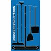 5S Supplies 5S Housekeeping Shadow Board Broom Station Version 9 - Blue Board / Black Shadows No Broom HSB-V9-BLUE-BO